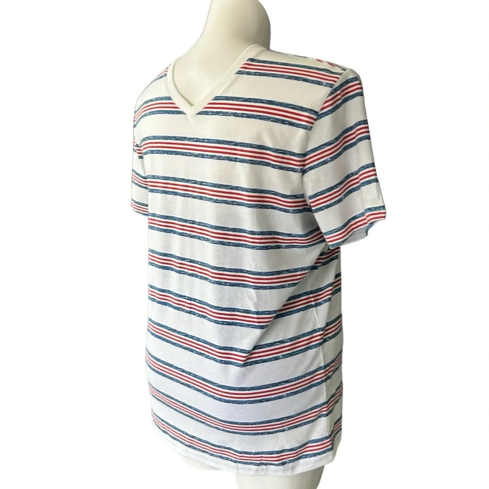 American Rag White Red Striped Shirt NWT sz L - Picture 2 of 8